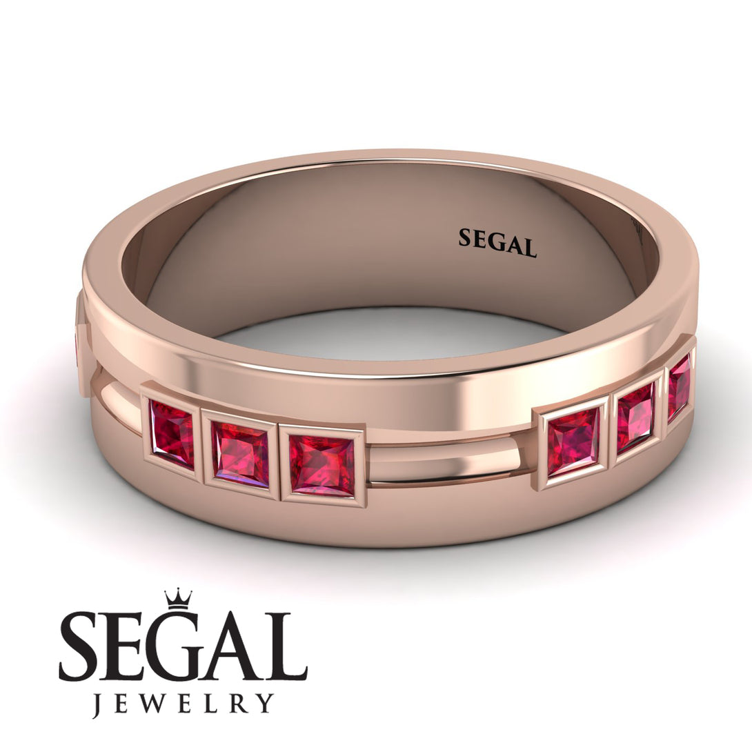 Glamorous Princess Ruby Wedding Ring - Samuel No. 8