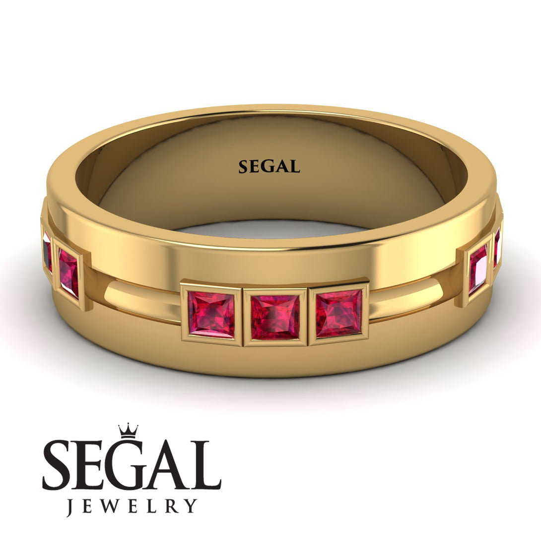 Glamorous Princess Ruby Wedding Ring - Samuel No. 7