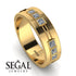 Custom 9mm Glamorous Princess Diamond Wedding Ring - Samuel No. 1000