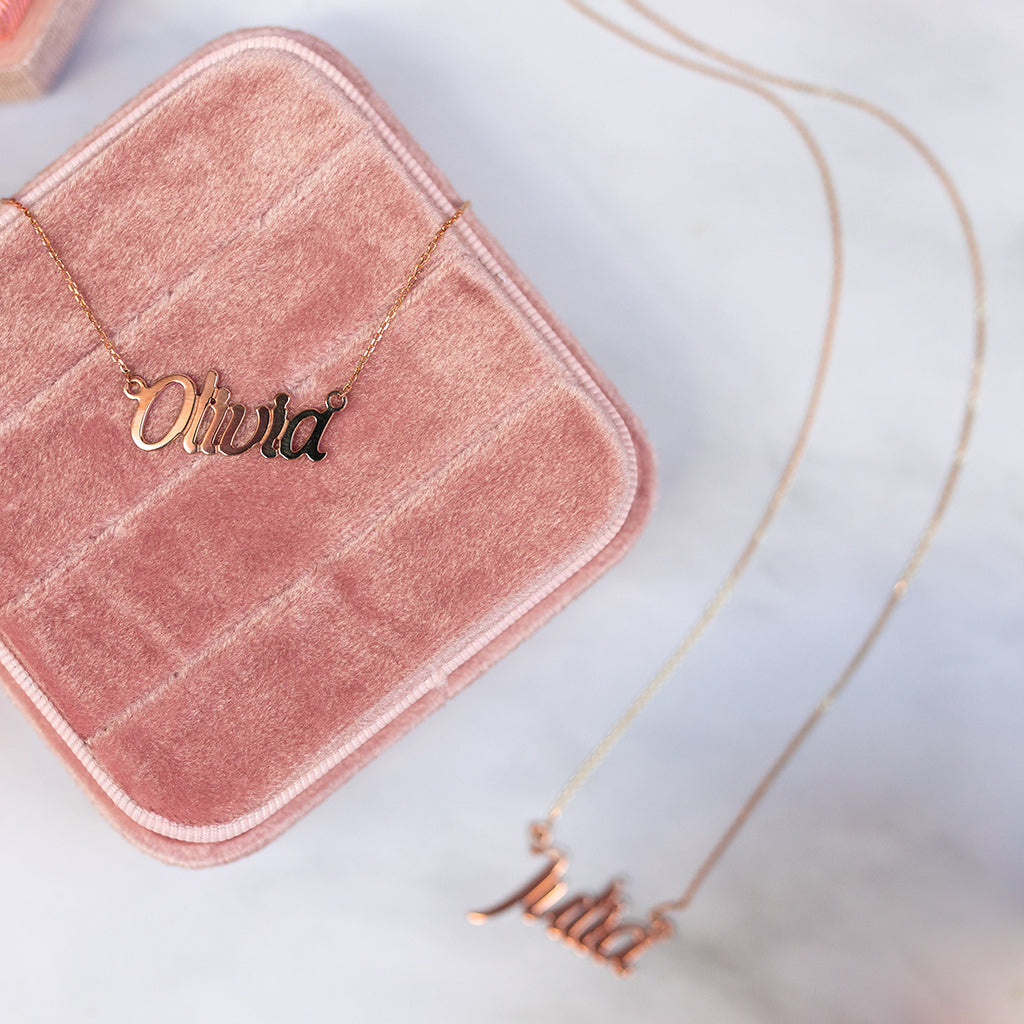 Gold Name Necklace – Jessica | 14K Solid Gold