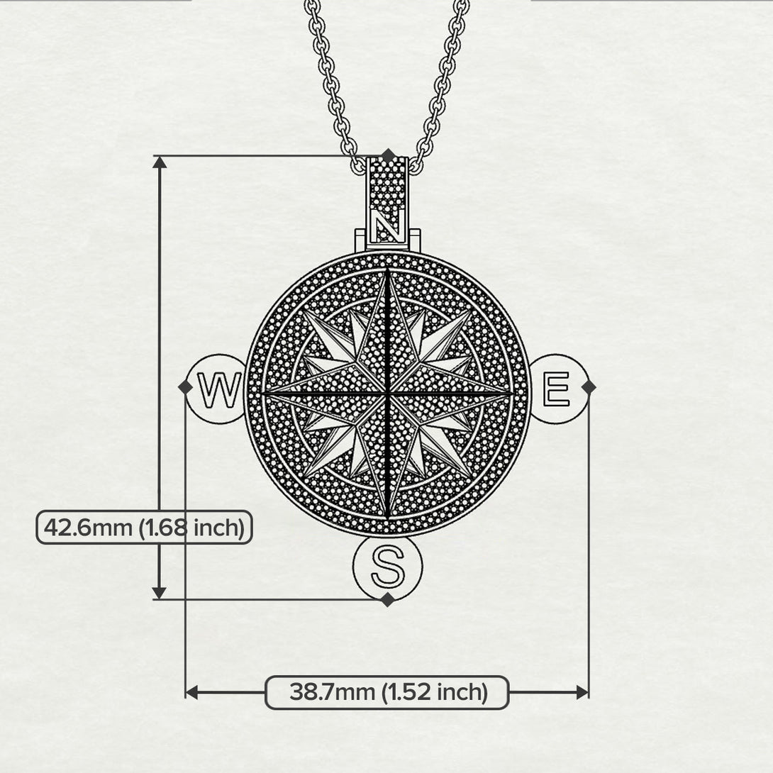 Wind Rose Diamond Pendant - Gregory No. 2
