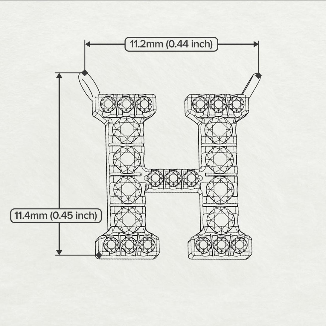 Diamond Gold Initial Necklace - H