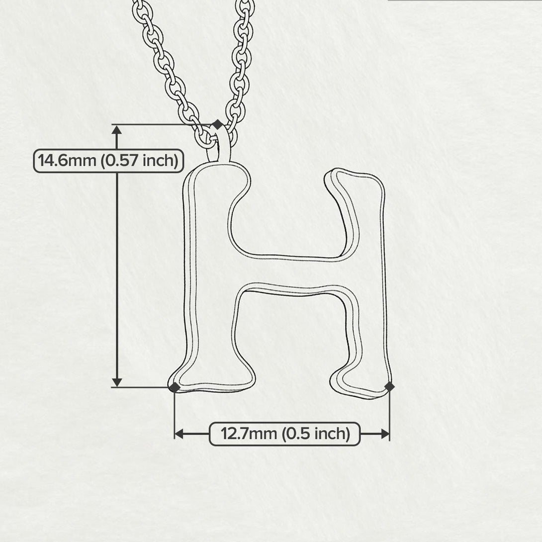 H - Letter Name Necklace Initial Necklace