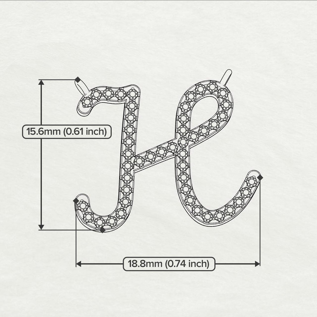 Diamond Gold Letter Necklace - H