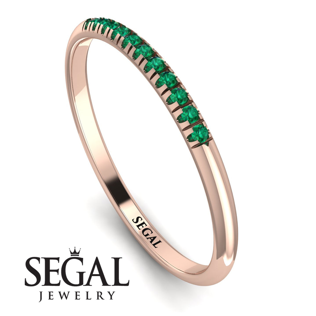 Half Eternity Band With Emerald - Ayla No. 5