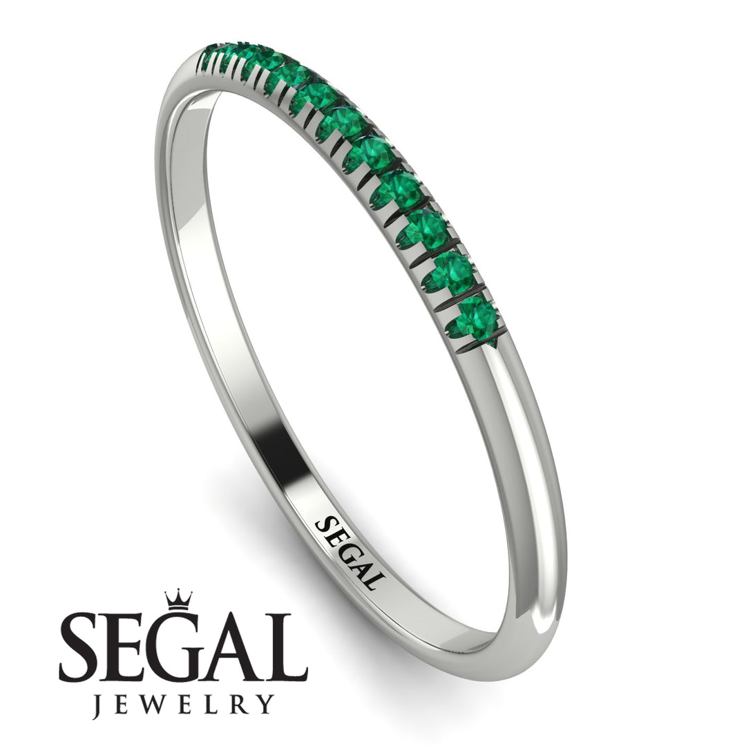 Half Eternity Band With Emerald - Ayla No. 6