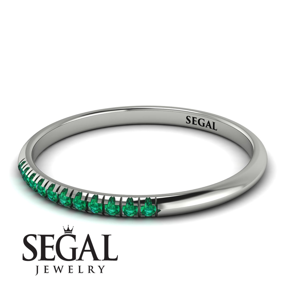 Half Eternity Band With Emerald - Ayla No. 6