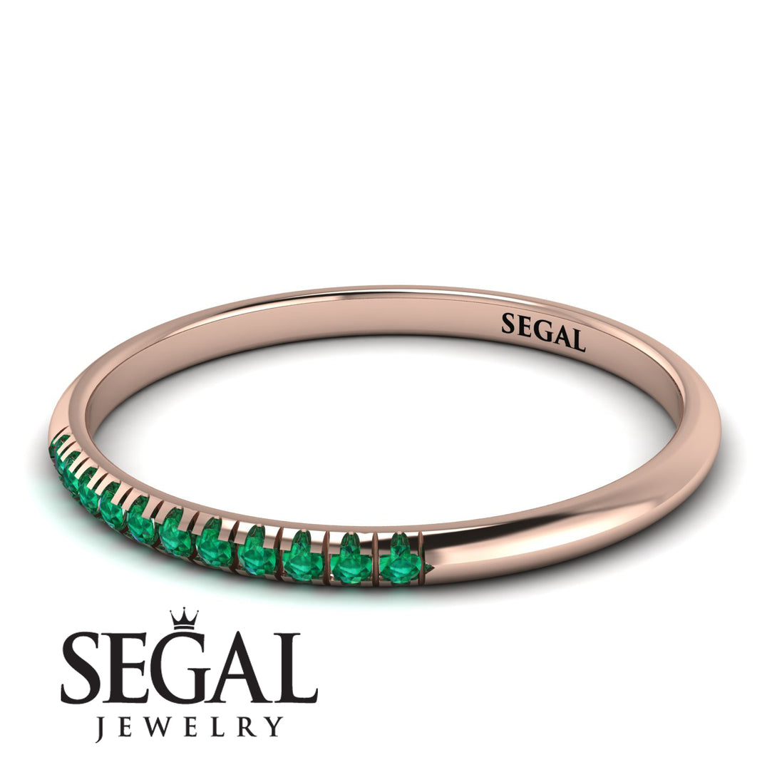 Half Eternity Band With Emerald - Ayla No. 5