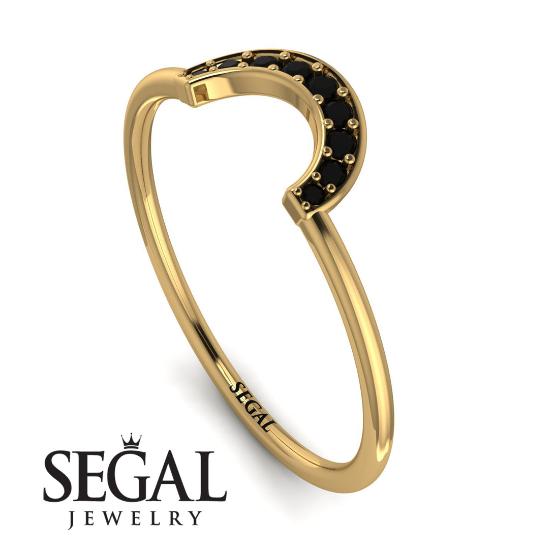 Half Round Stacking Black Diamond Ring - Alana No. 7