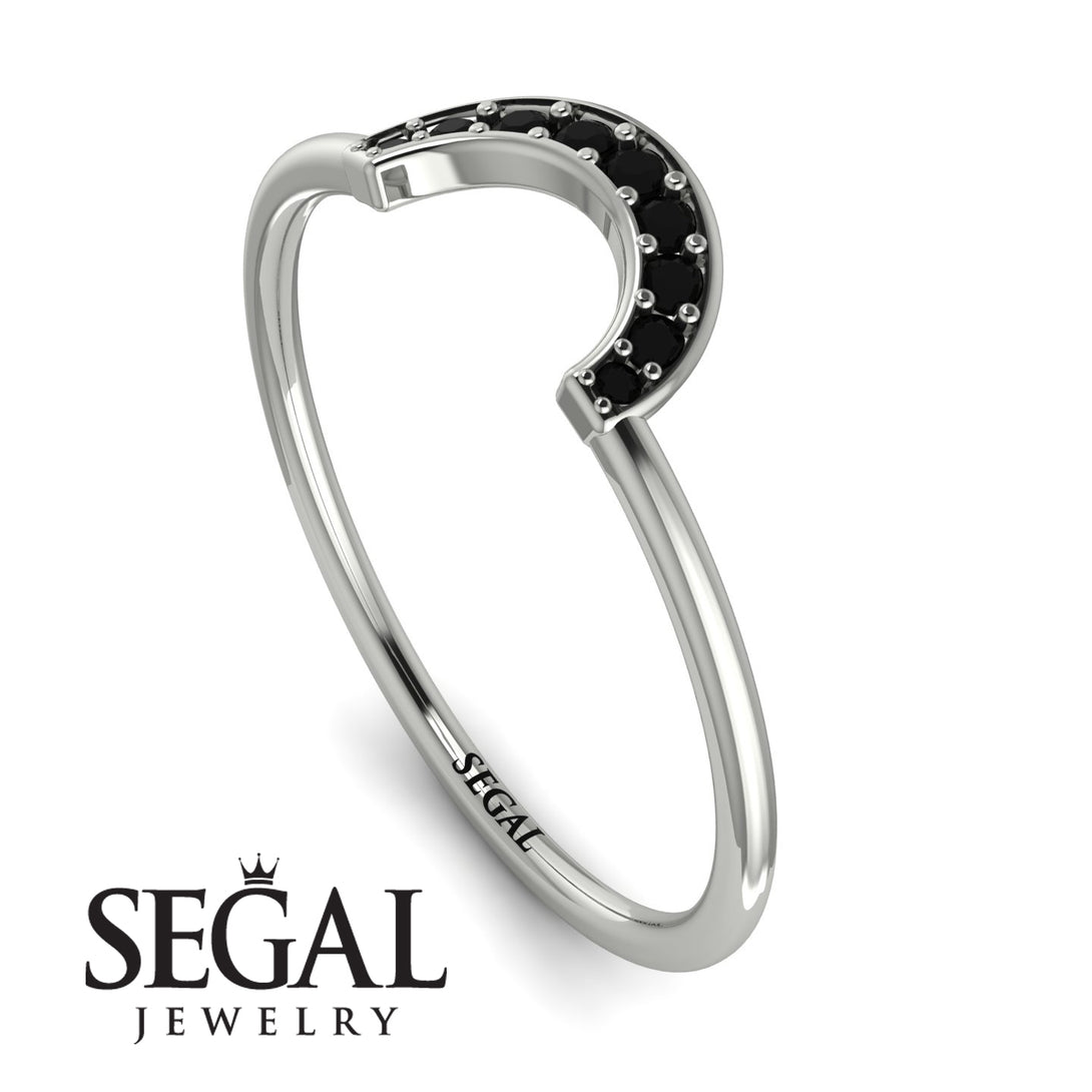 Half Round Stacking Black Diamond Ring - Alana No. 9