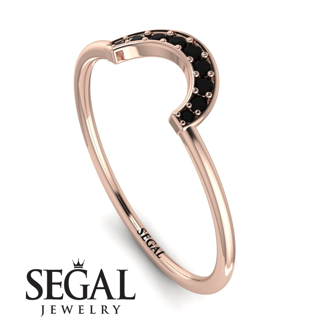 Half Round Stacking Black Diamond Ring - Alana No. 8