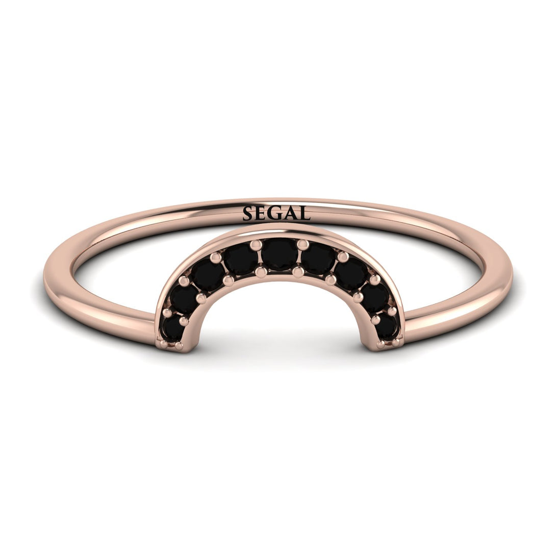 Half Round Stacking Black Diamond Ring - Alana No. 8