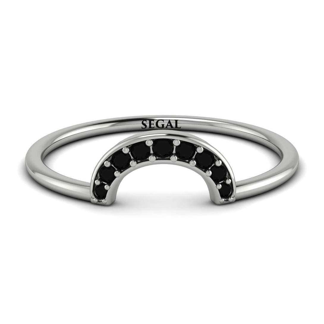 Half Round Stacking Black Diamond Ring - Alana No. 9
