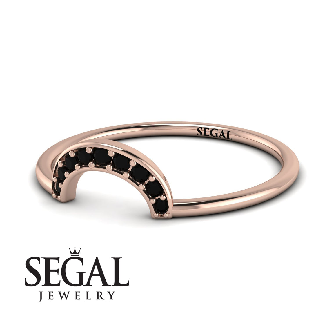 Half Round Stacking Black Diamond Ring - Alana No. 8