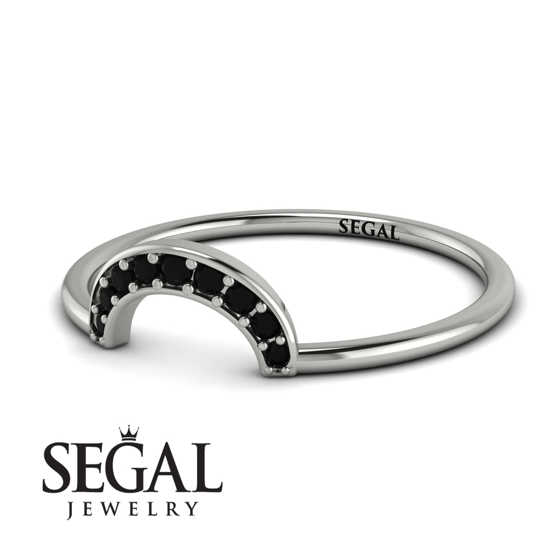 Half Round Stacking Black Diamond Ring - Alana No. 9