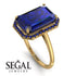 Ann's Custom Emerald Cut Halo Sapphire Engagement Ring - Izabella No. 730