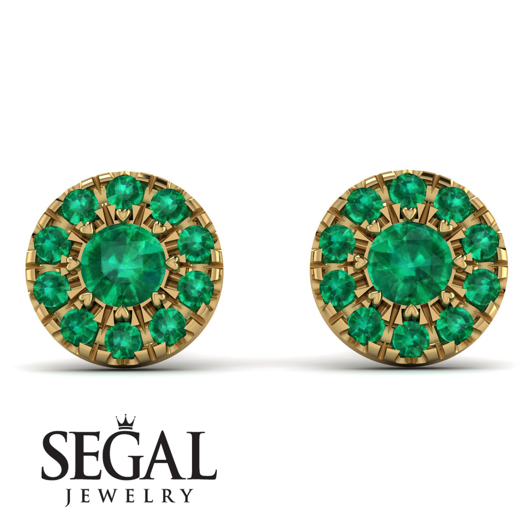 Halo Emerald Earrings - Heaven No. 19