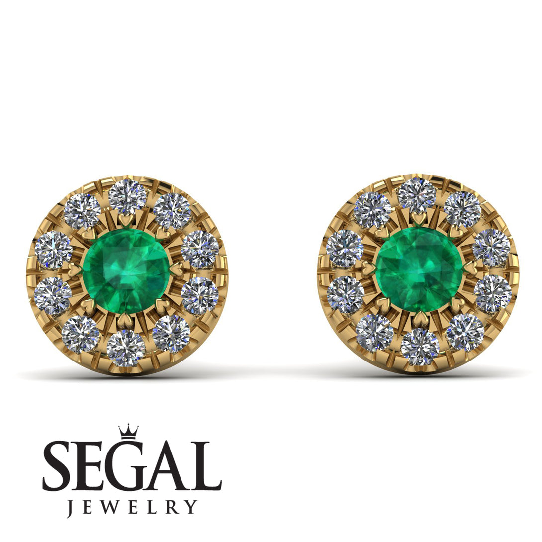 Halo Emerald Earrings - Heaven No. 4