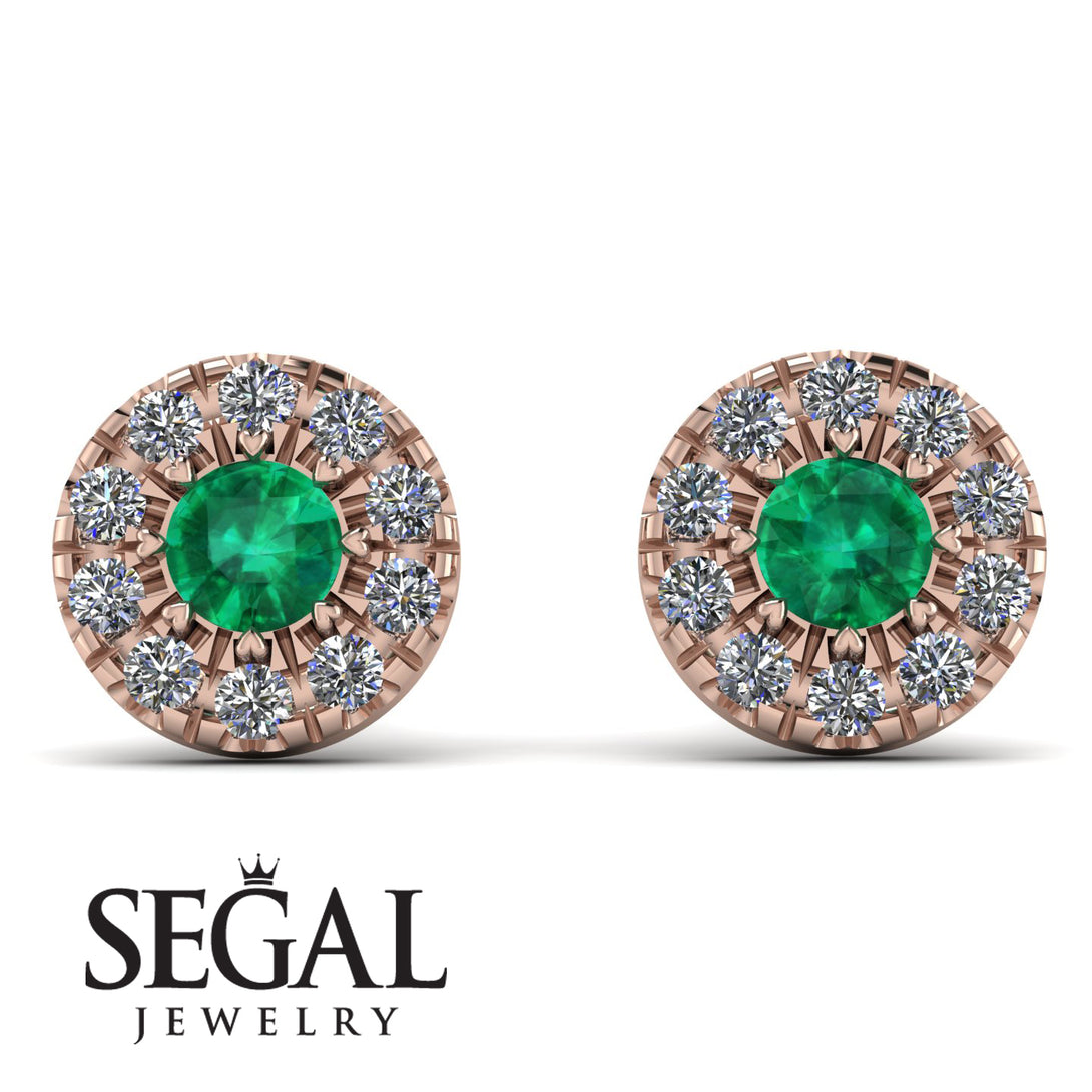 Halo Emerald Earrings - Heaven No. 5