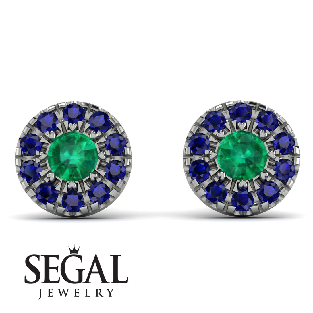 Halo Emerald Earrings - Heaven No. 66