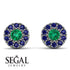 Halo Emerald Earrings - Heaven No. 66