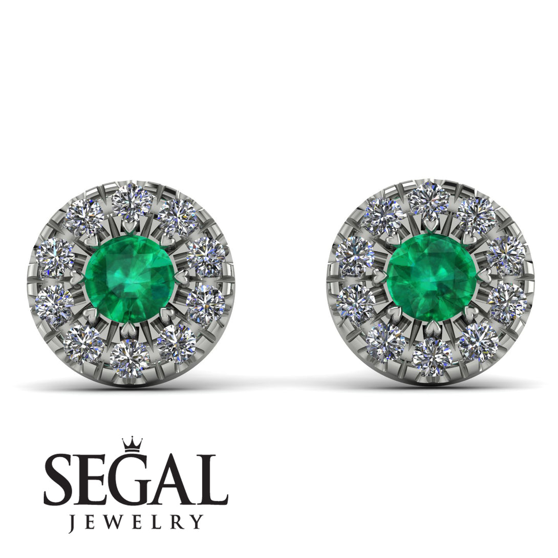 Halo Emerald Earrings - Heaven No. 6