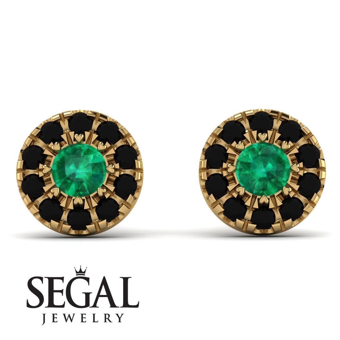 Halo Emerald Earrings - Heaven No. 34