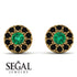 Halo Emerald Earrings - Heaven No. 34