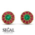 Halo Emerald Earrings - Heaven No. 49 image 9