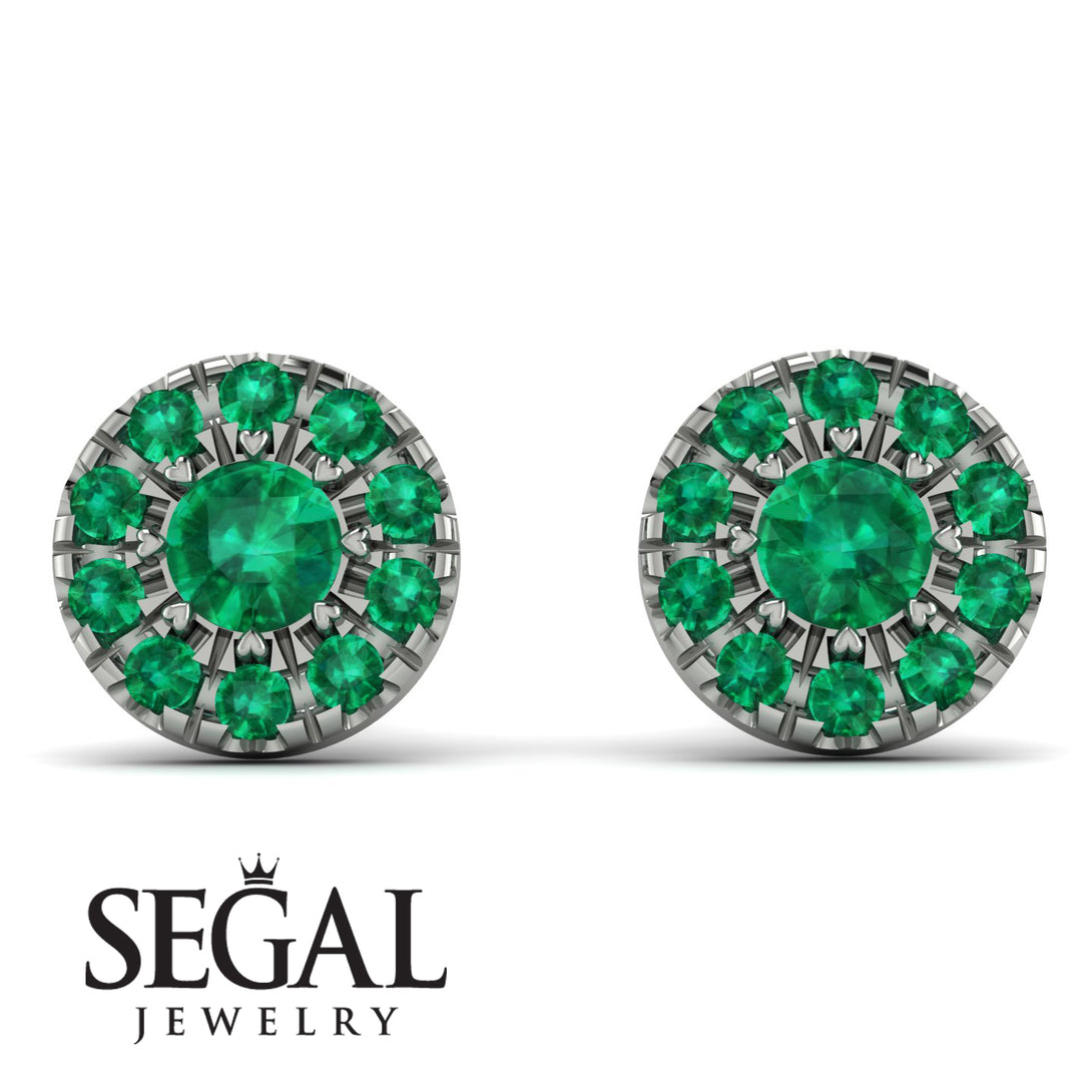 Halo Emerald Earrings - Heaven No. 21
