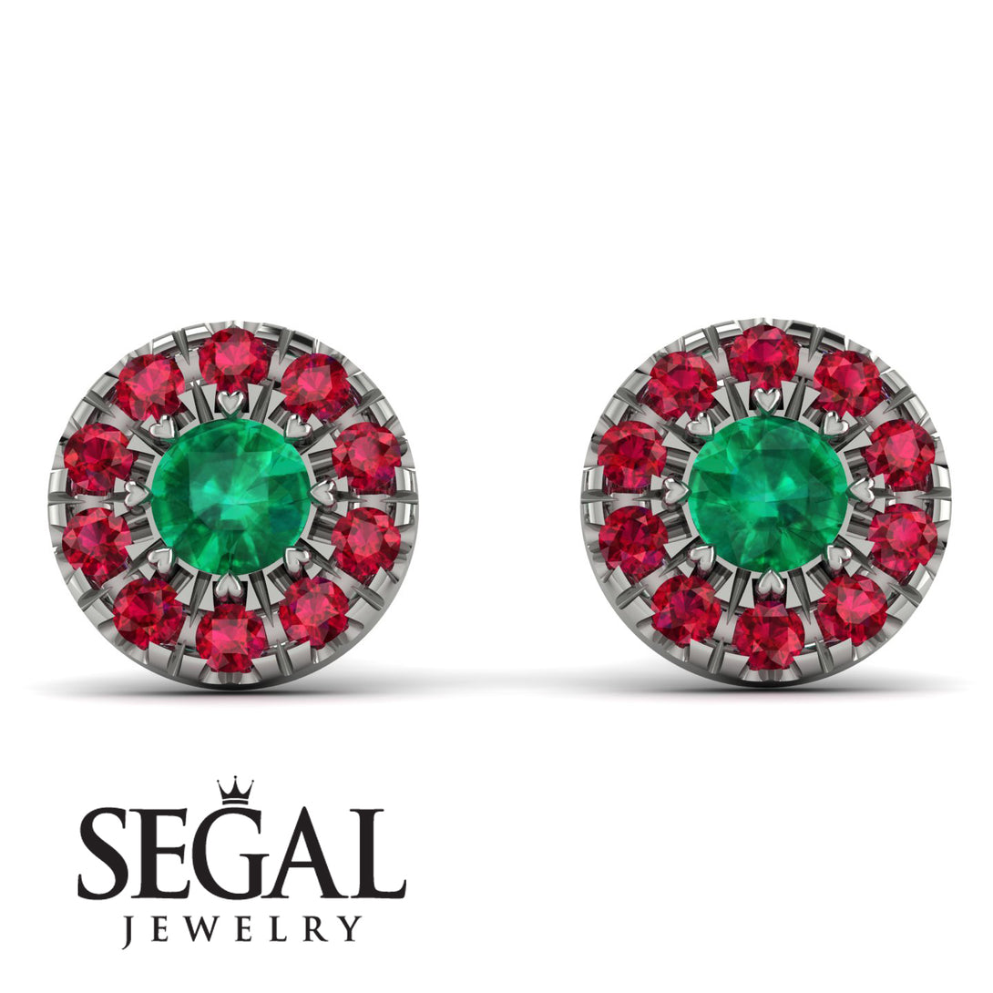 Halo Emerald Earrings - Heaven No. 51