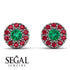 Halo Emerald Earrings - Heaven No. 51 image 9