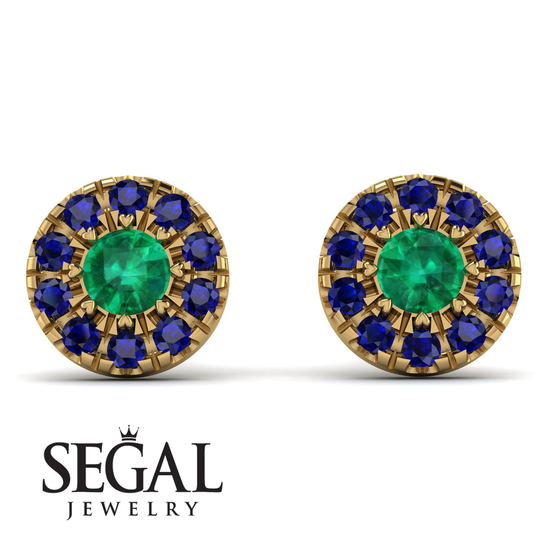 Halo Emerald Earrings - Heaven No. 64