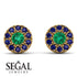 Halo Emerald Earrings - Heaven No. 64