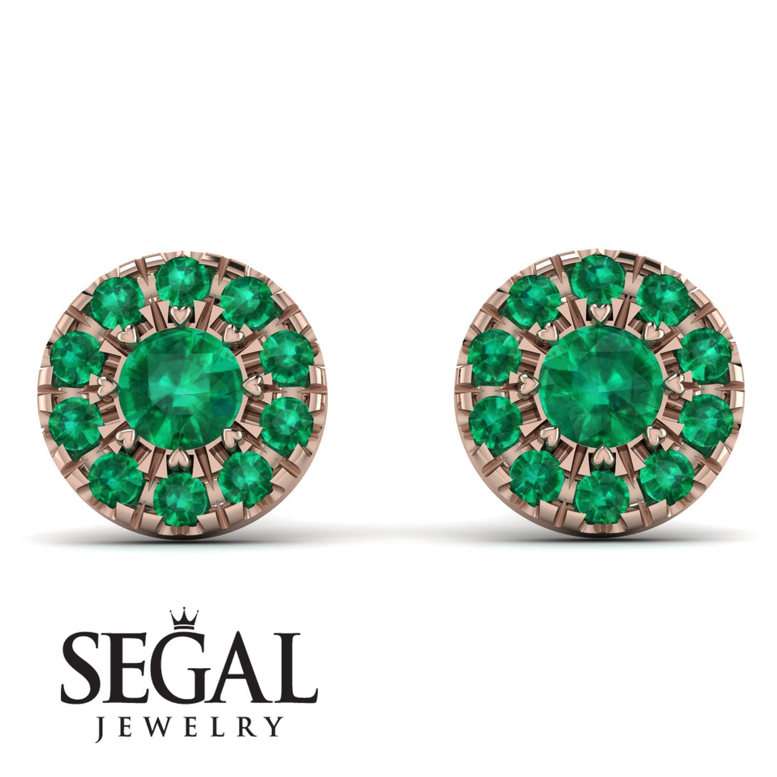 Halo Emerald Earrings - Heaven No. 20