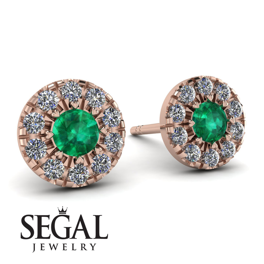 Halo Emerald Earrings - Heaven No. 5