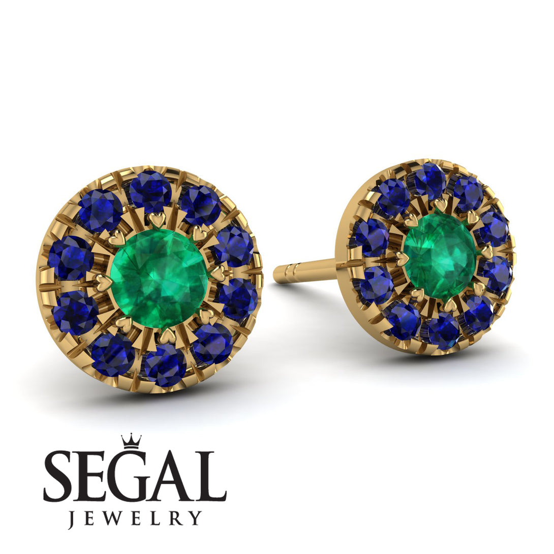 Halo Emerald Earrings - Heaven No. 64