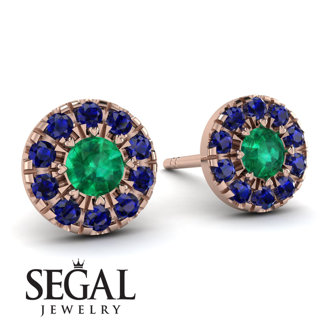 Halo Emerald Earrings - Heaven No. 65