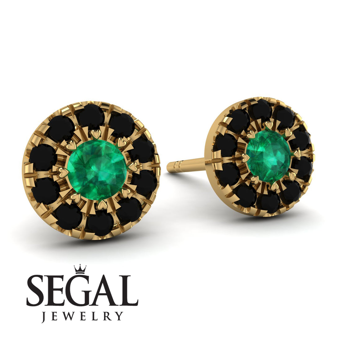Halo Emerald Earrings - Heaven No. 34