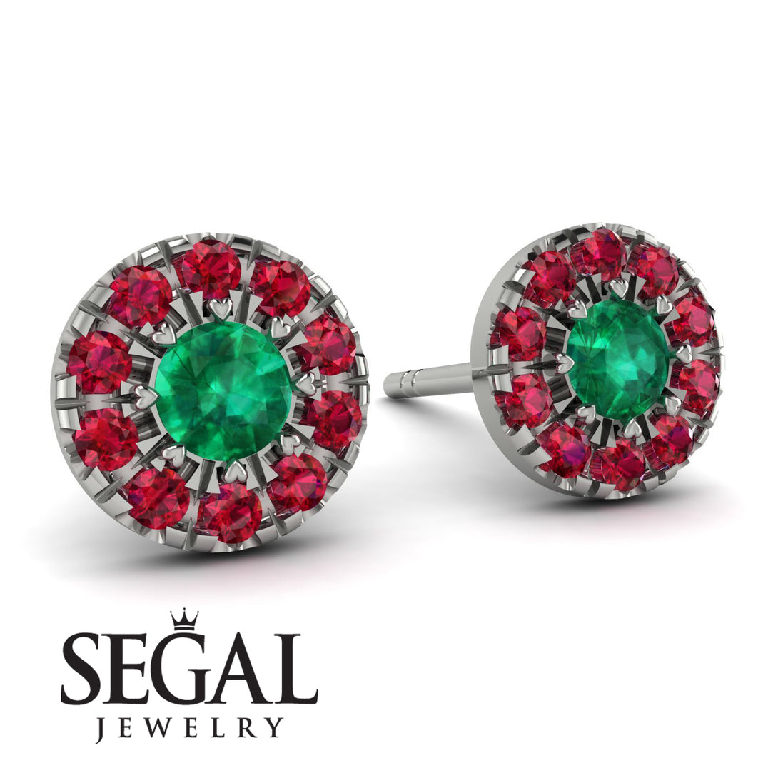 Halo Emerald Earrings - Heaven No. 51
