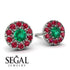 Halo Emerald Earrings - Heaven No. 51