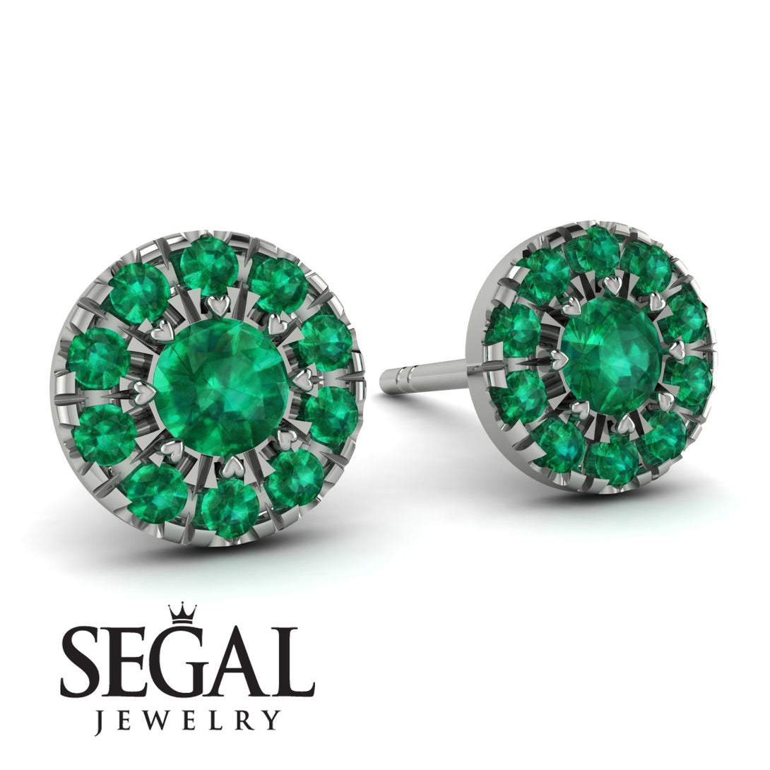 Halo Emerald Earrings - Heaven No. 21