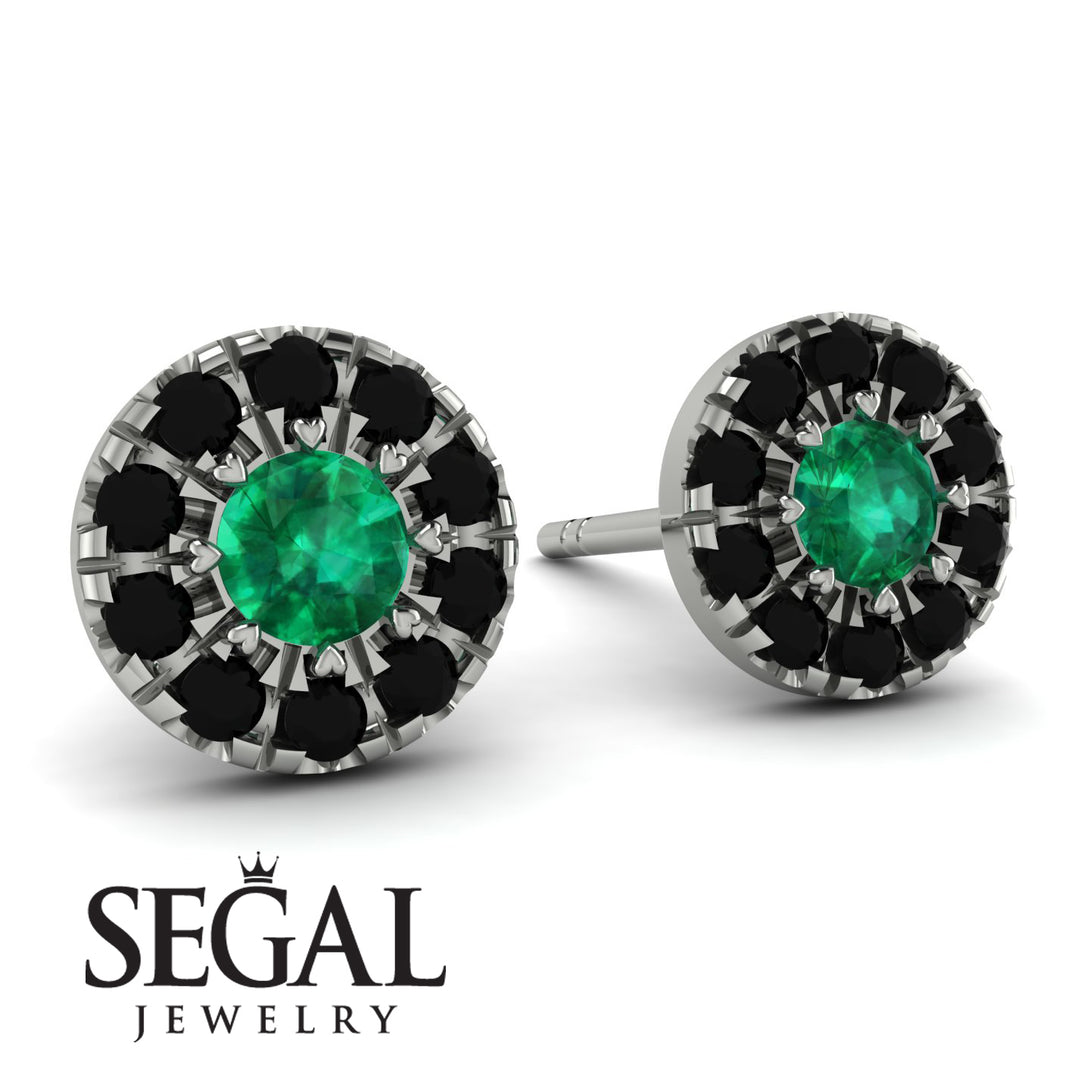 Halo Emerald Earrings - Heaven No. 36