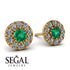 Halo Emerald Earrings - Heaven No. 4