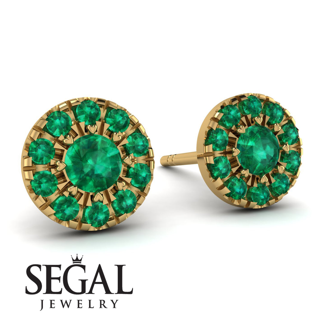 Halo Emerald Earrings - Heaven No. 19