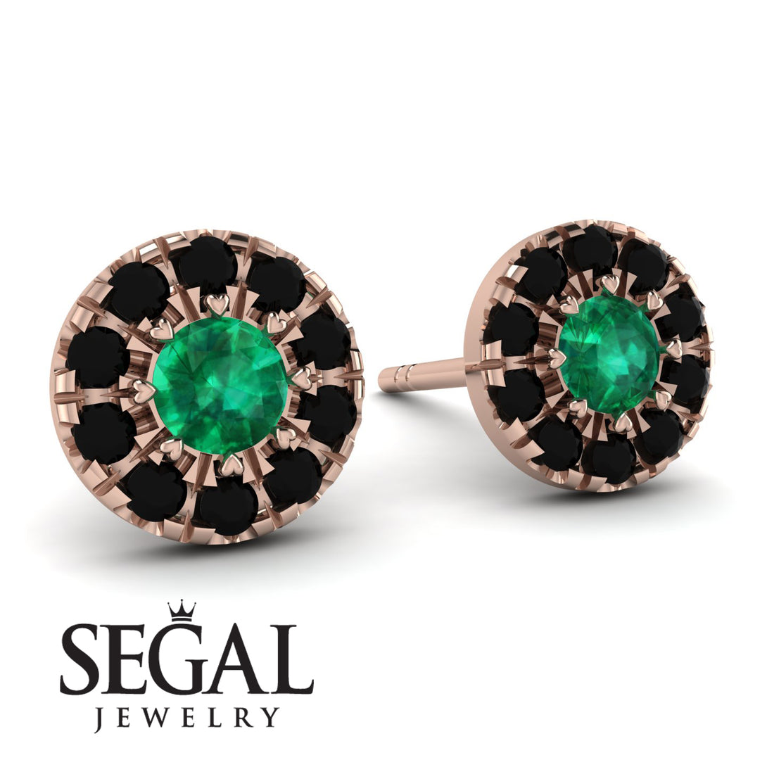 Halo Emerald Earrings - Heaven No. 35