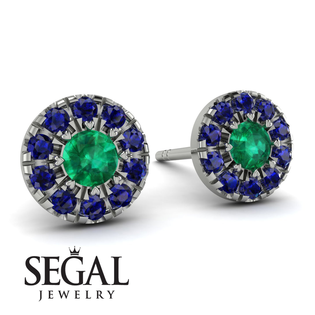 Halo Emerald Earrings - Heaven No. 66
