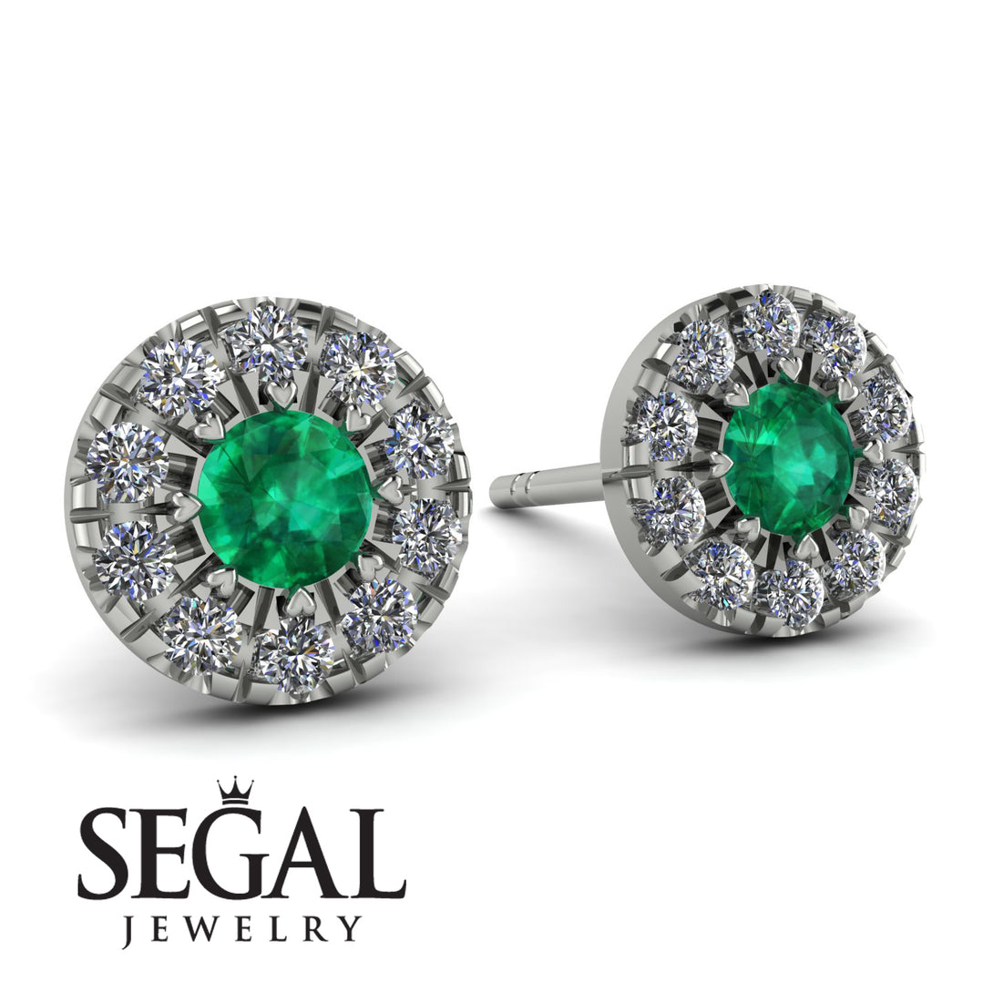 Halo Emerald Earrings - Heaven No. 6