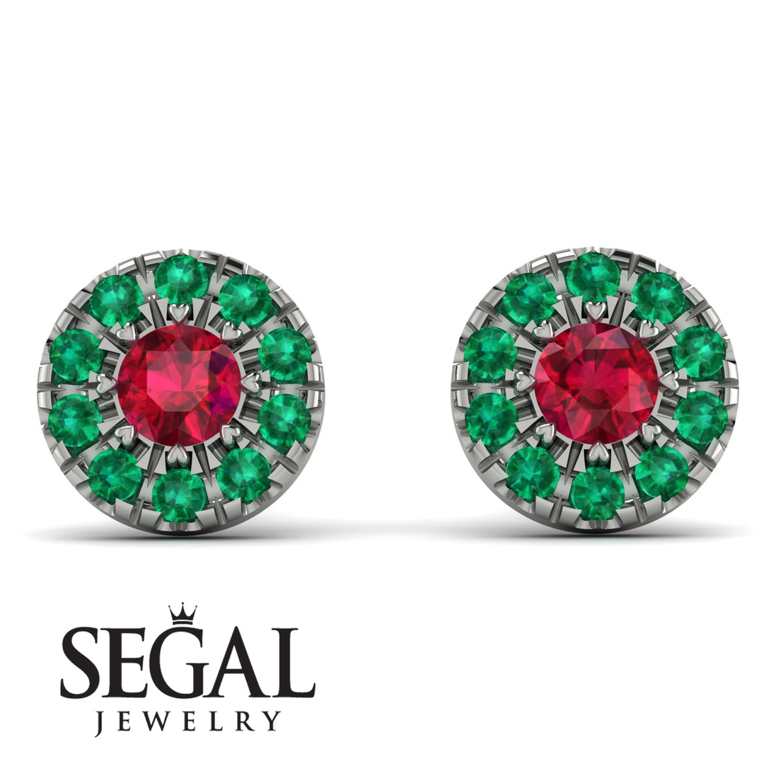 Halo Ruby Earrings - Heaven No. 27