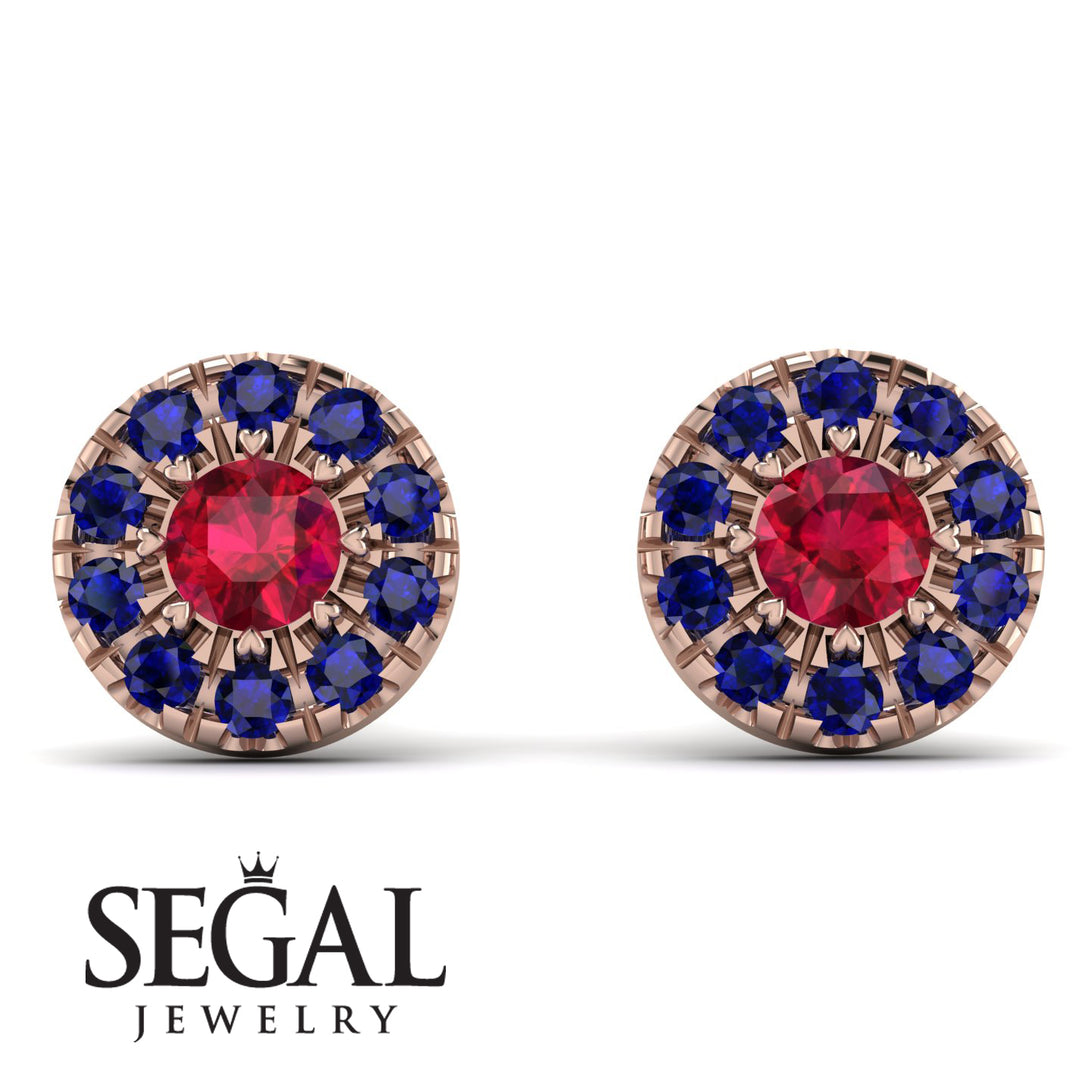 Halo Ruby Earrings - Heaven No. 71